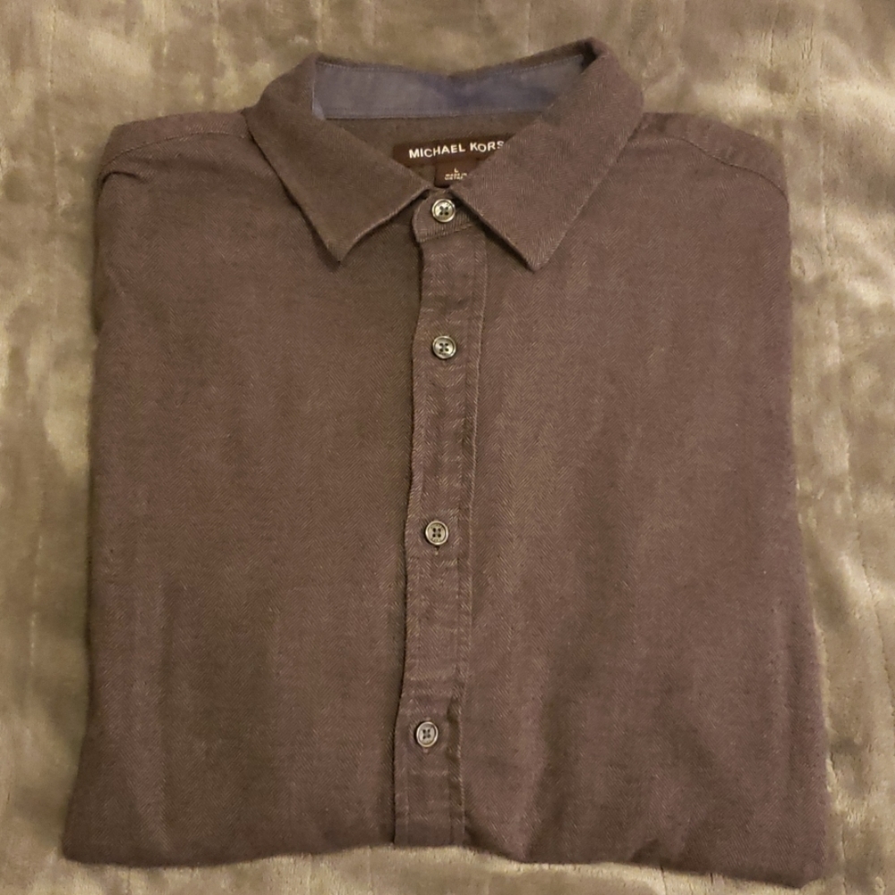 Dark Gray Michael Kors button down, Large, EUC